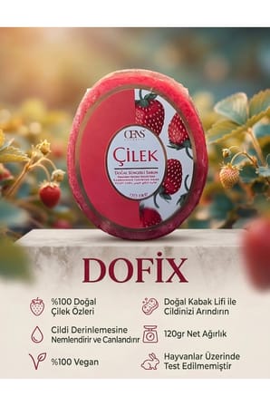 Çilekli Doğal Süngerli Sabun