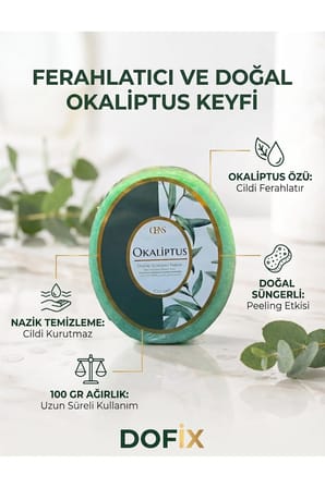 Okaliptüslü Doğal Süngerli Sabun