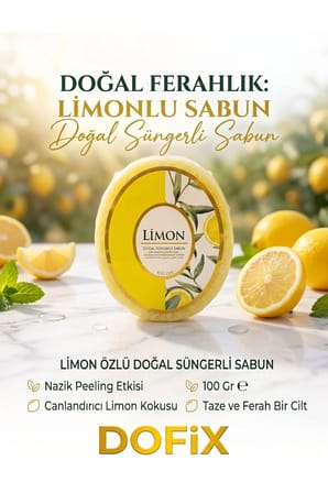 Limonlu Doğal Süngerli Sabun