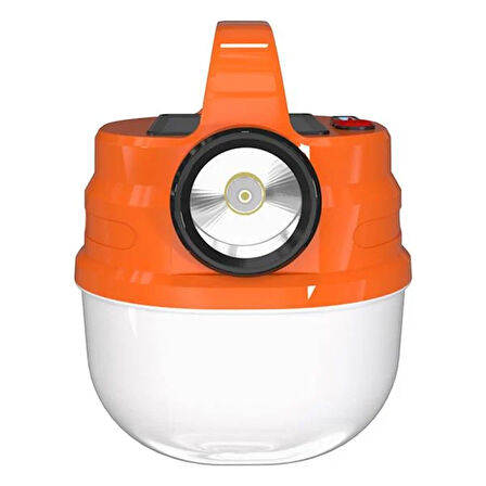 POWERMASTER HB-V70 ÇİFT IŞIKLI  6 MODLU (EL FENERİ+5  KADEME) 50 WATT ŞARJ EDİLEBİLİR KAMP FENERİ
