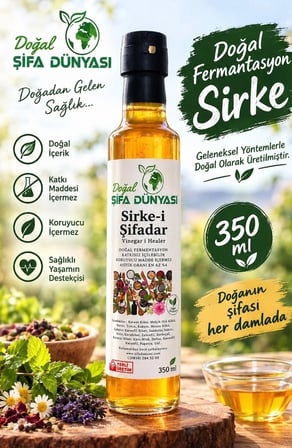 ŞİFADAR SİRKESİ İSVEÇ ŞURUBU SİRKESİ DOĞAL FERMANTASYON 350 ML 