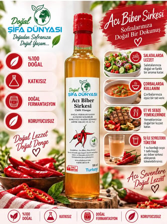 ACI BİBER SİRKESİ DOĞAL FERMANTASYON 500ML 