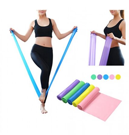 Sarı Pilates Lastiği Kolay Direnç Pilates 120 CM*15 CM*0.25 MM