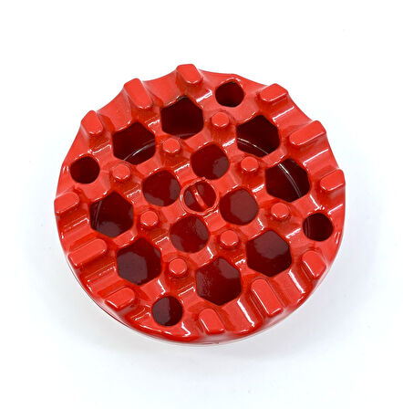 Yuvarlak Metal Küllük - Kırmızı