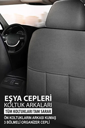 Toyota Letiace  Uyumlu 5 KOLTUK TAM SET MOCHA SERİSİ TAM SET TAY TÜYÜ OTO KOLTUK KILIFI FÜME