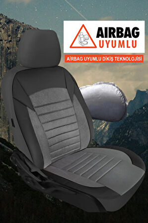 Volkswagen T5  Uyumlu 5 KOLTUK TAM SET MOCHA SERİSİ TAM SET TAY TÜYÜ OTO KOLTUK KILIFI FÜME