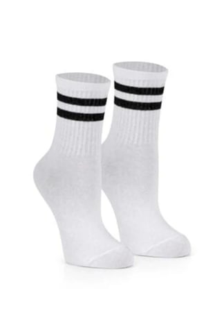 4 Çift Ekonomik Paket Erkek Kadın Unisex Çorap Soket Uzun Tenis Corap Çizgili Kolej Çoraplar