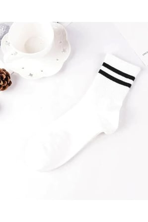 4 Çift Ekonomik Paket Erkek Kadın Unisex Çorap Soket Uzun Tenis Corap Çizgili Kolej Çoraplar