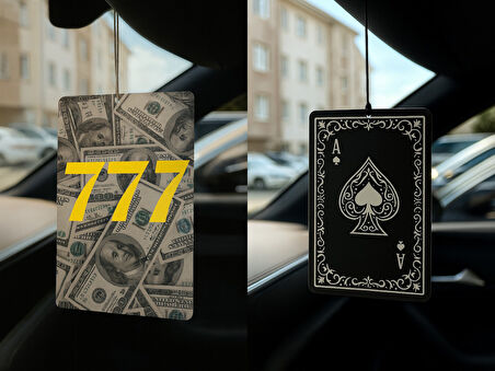 Dolar Manifest 777 ve Maça As - İkili Oto Kokusu - Dekoratif Araç Kokusu ve Aksesuarı