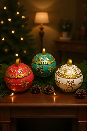 Kış Işıltısı Seti ( Üçlü Mum Seti )