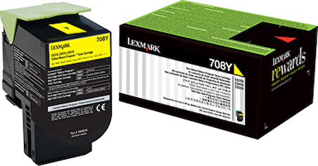 Lexmark 70C80Y0 708Y Sarı  Toner Cs310/Cs410/Cs510 1.000 Sayfa