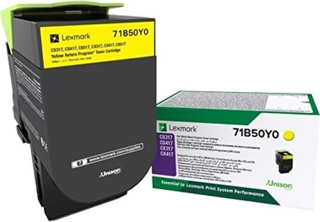 Lexmark 71B50Y0 CS317/417/517/CX317/417/517 2300 Sayfa Sarı Toner