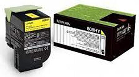 Lexmark 80C8HYO Sarı Orijinal Toner Lexmark CX410/CX510