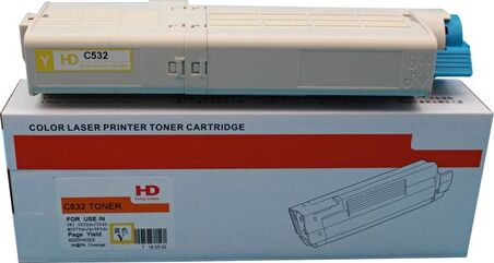 Oki C532/MC573 TONER 46490629 6000 Sayfa   Sarı