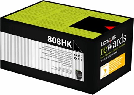 Lexmark 808H Printer CX410/CX510 Siyah 80C8HK0 Yazıcı Toneri