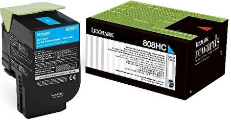 Lexmark 80C8HC0 Mavi Orijinal Toner Lexmark CX410/CX510  3.000 Sayfa