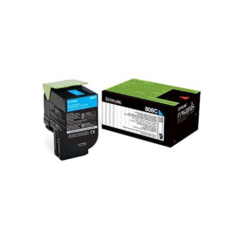 Lexmark 80C80C0 1000 Sayfa Kapasiteli Mavi Toner