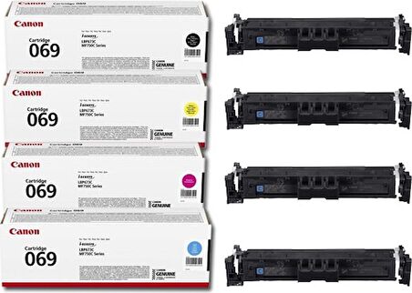 Canon CRG-069 Orjinal Toner 4'lü Set - Tüm Renkler (Kutusuz)