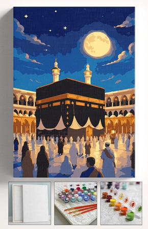 Sayılarla Boyama Seti Numaralı Tuval Fırça Boya Askı Aparatı Dahil Set 40x50 Cm - DOLUNAY KABE