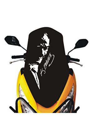 Atatürk Tasarımlı DesingONB Motorsiklet Sticker 29*16 Cm