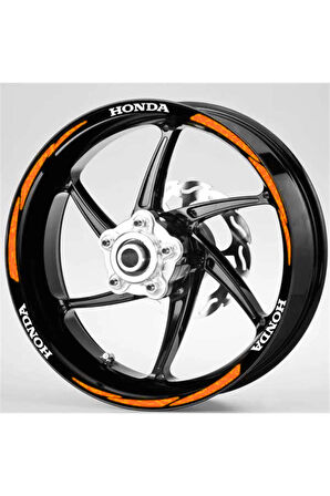 DesingONB Motorsiklet Jant Şeridi Honda Turuncu Sağ-Sol/Ön-Arka
