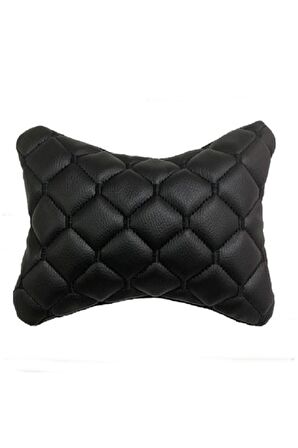  Toyota Corolla  (2001-2006)  Uyumlu 2'Li 3d Oto Boyun Yastığı Siyah Deri Siyah Nakış  