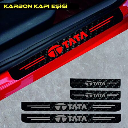Tata Indigo Karbon Kapı Eşiği Oto Sticker 4 Adet