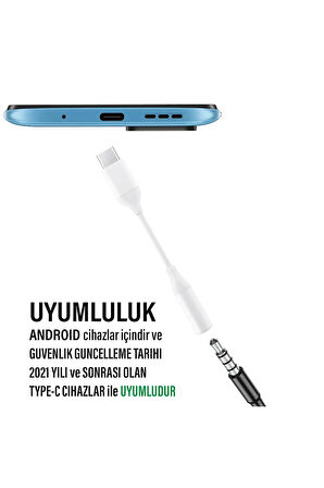 Samsung A34 5G Uyumlu Kulaklık Çevirici Samsung Galaxy A34 Type C Dönüştürücü