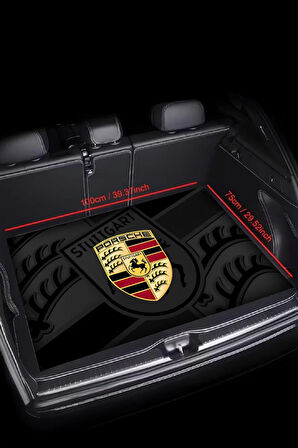 Dijital Baskı Dekoratif Porsche Desen Araba Bagaj Matı Yıkanabilir Bagaj Havuzu