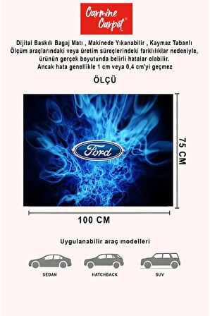 Dijital Baskı Dekoratif Ford Desen Araba Bagaj Matı Yıkanabilir Bagaj Havuzu