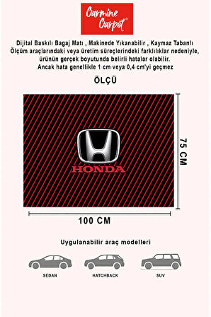 Dijital Baskı Dekoratif Honda Desen Araba Bagaj Matı Yıkanabilir Bagaj Havuzu