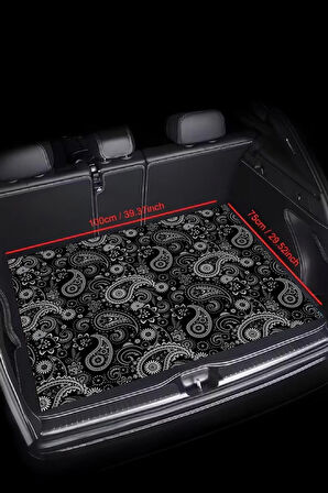 Dijital Baskı Dekoratif Siyah Desen Araba Bagaj Matı Yıkanabilir Bagaj Havuzu