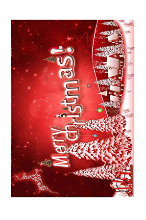 Dijital Baskılı Yıkanabilir Merry Christmas Temalı Kapı Önü Paspası
