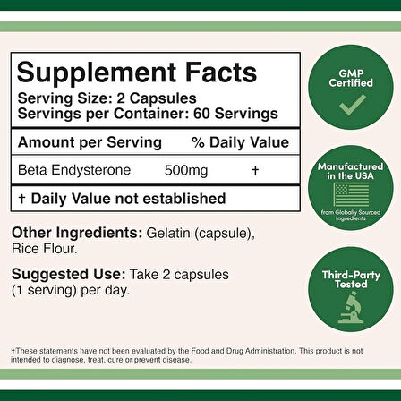 DOUBLE WOOD Beta Ecdysterone - 120 x 500 mg capsules