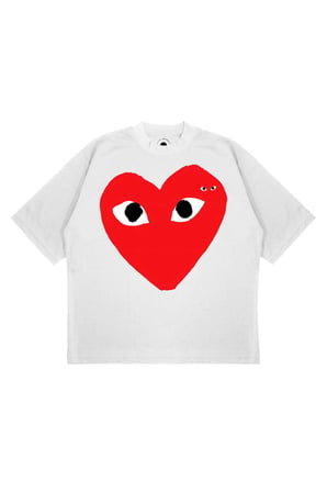 Unisex Oversize DOUBLE COMME Baskılı Boxy Fit Kalın Kumaşlı (240gsm) T-shirt