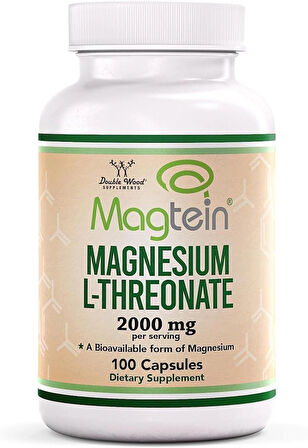 DOUBLE WOOD Magnesium(Magnezyum) L-Threonate (Magtein) 100 Caps (Uyku desteği + Bilişsek destek)