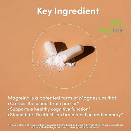DOUBLE WOOD Magnesium(Magnezyum) L-Threonate (Magtein) 100 Caps (Uyku desteği + Bilişsek destek)