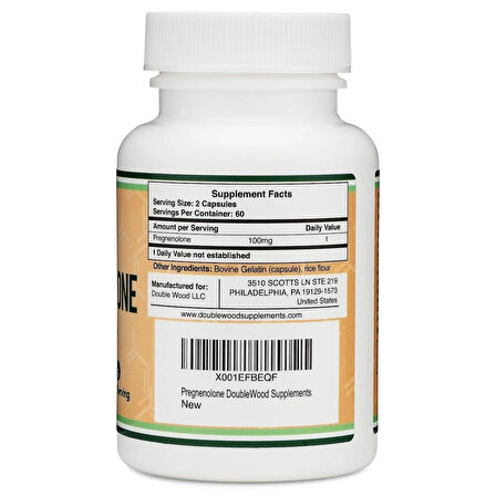 DOUBLE WOOD Pregnenolone 120 Caps - HAFIZA DESTEĞİ