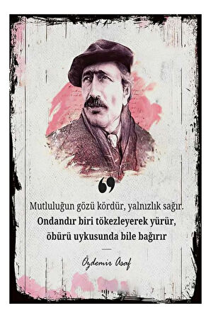 Özdemir Asaf Ahşap Mdf Poster, Modern Duvar Dekoru, Sanatsal Poster, Ev Ofis, Cafe Duvar Süs