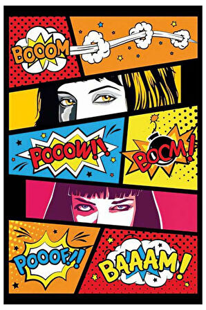 Çizgi Karakter Pop Art Ahşap Mdf Poster, Modern Duvar Dekoru, Sanatsal Poster, Ev, Cafe Duvar Süs