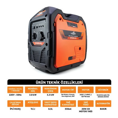 Dawreek DP4000 3KW Benzinli İnverter Jeneratör