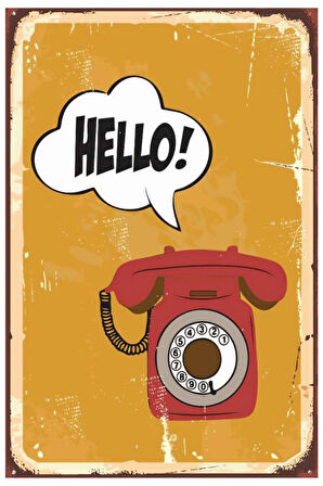 Hello Ahşap Mdf Poster, Modern Duvar Dekoru, Sanatsal Poster, Ev Ofis, Cafe Duvar Süs