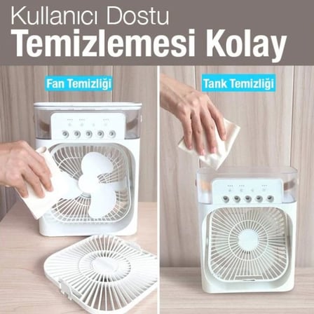 Özel Seri Yaz Aylarında Fonksiyonel Ürün Vantilatör Buzlu USB Buharlı Nemlendirici 600ml