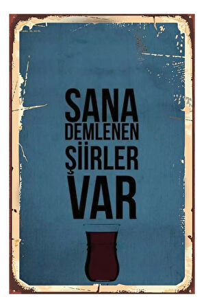 Sana Demlenen Şiirler Var Ahşap Mdf Poster, Modern Duvar Dekoru, Sanatsal Poster, Ev Cafe Duvar Süs