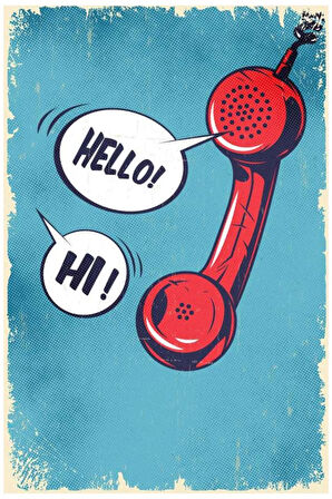Telefon Ahşap Mdf Poster, Modern Duvar Dekoru, Sanatsal Poster, Ev, Ofis, Cafe Duvar Süs