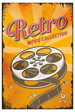 Retro Movie Ahşap Mdf Poster, Modern Duvar Dekoru, Sanatsal Poster, Ev Ofis, Cafe Duvar Süs