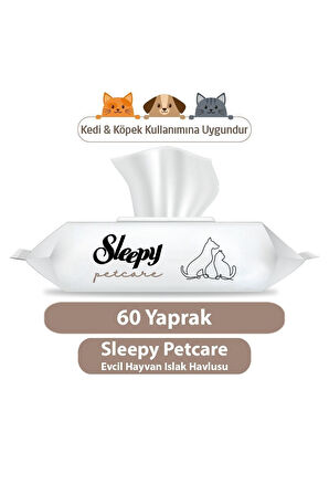 Sleepy Petcare Evcil Hayvan Islak Havlusu 60lı x 10 Adet (600 Yaprak)