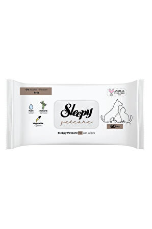 Sleepy Petcare Evcil Hayvan Islak Havlusu 60lı x 10 Adet (600 Yaprak)