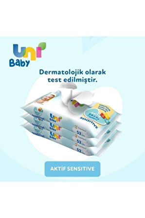 Uni Baby Aktif Sensitive Islak Havlu 6x52li 312 Yaprak