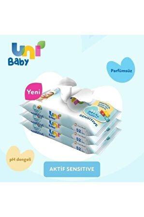 Uni Baby Aktif Sensitive Islak Havlu 6x52li 312 Yaprak